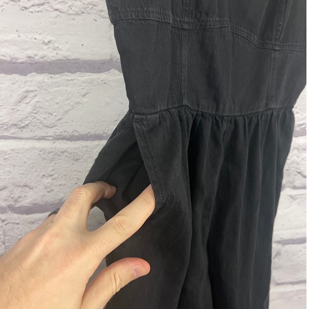 Old Navy Womens M Minimalist Staple Y2K Whimsigoth Smocked Wide Leg Jumpsuit - Picture 6 of 13